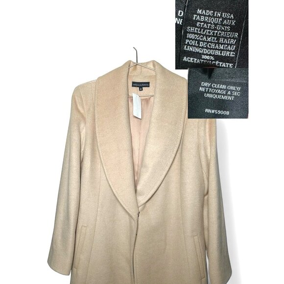 Sofia Cashmere Lara Shawl Collar Princess Coat Women’s Size 12 Camel Hair NWT - Picture 7 of 8